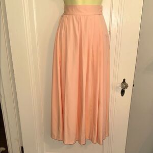 Vintage 70s/80s Bedford Fair Peachy Pink‎ Full Pleat Front Midi Skirt